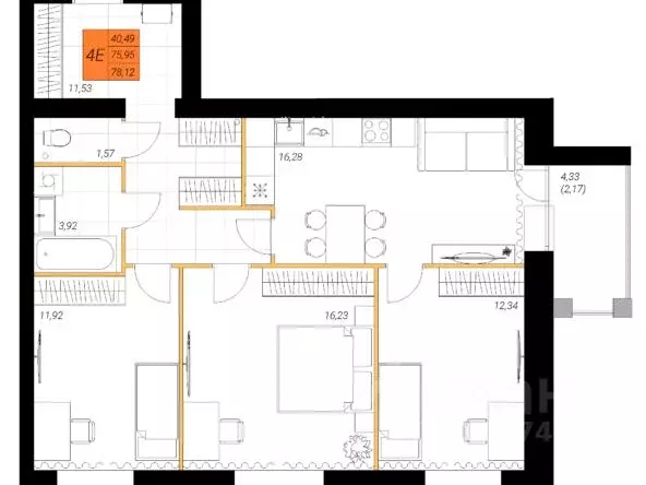 3-к кв. Архангельская область, Северодвинск Индустриальная ул., 35А ... - Фото 1