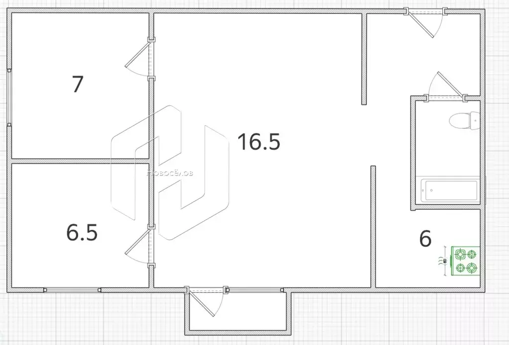 Продаётся 2-к квартира, 42.2 м - Фото 1