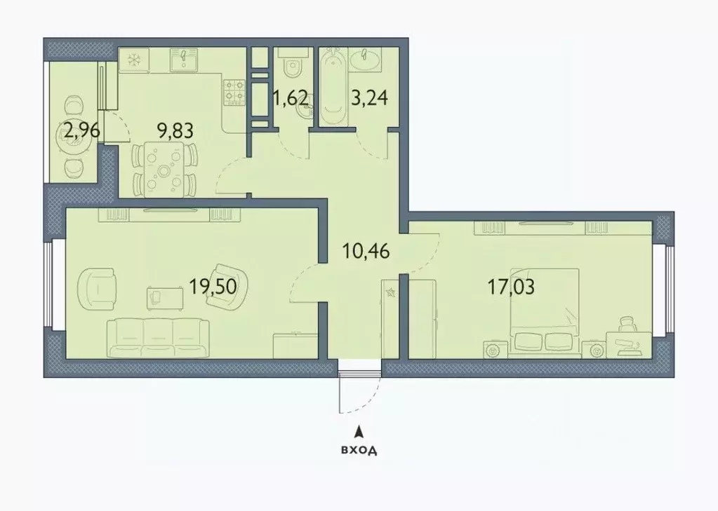 2-к кв. Брянская область, Брянск просп. Станке Димитрова, 67к7 (63.16 ... - Фото 1