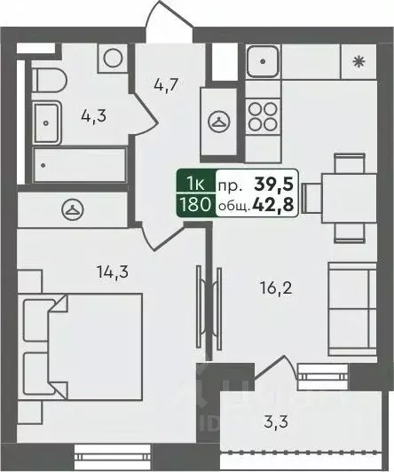 1-к кв. Курганская область, Курган Заозерный жилрайон, 6А мкр, 25/4 ... - Фото 1