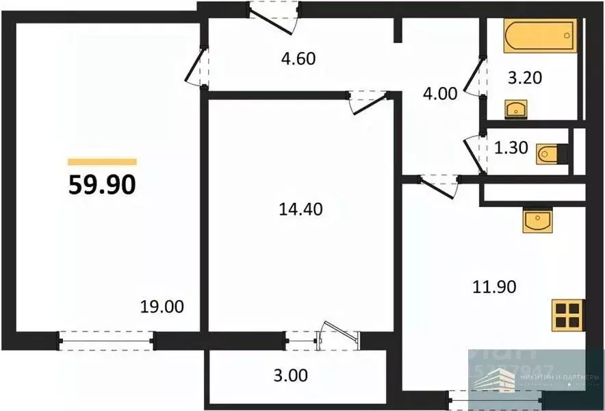 2-к кв. Воронежская область, Воронеж ул. Загоровского, 5/2 (59.9 м) - Фото 0