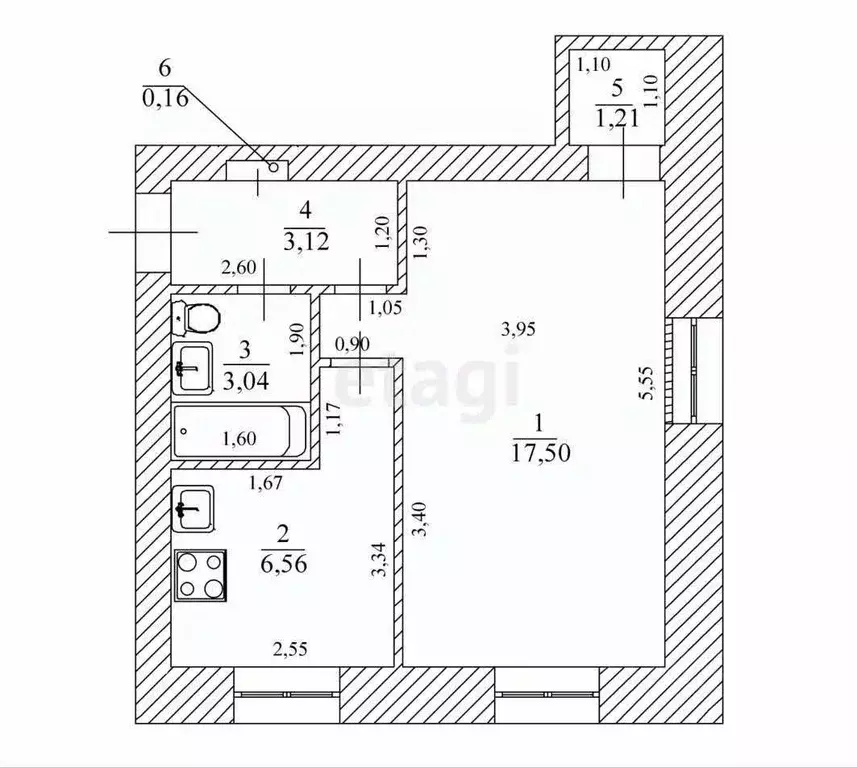 1-к кв. Ульяновская область, Ульяновск ул. Луначарского, 9 (31.6 м) - Фото 2