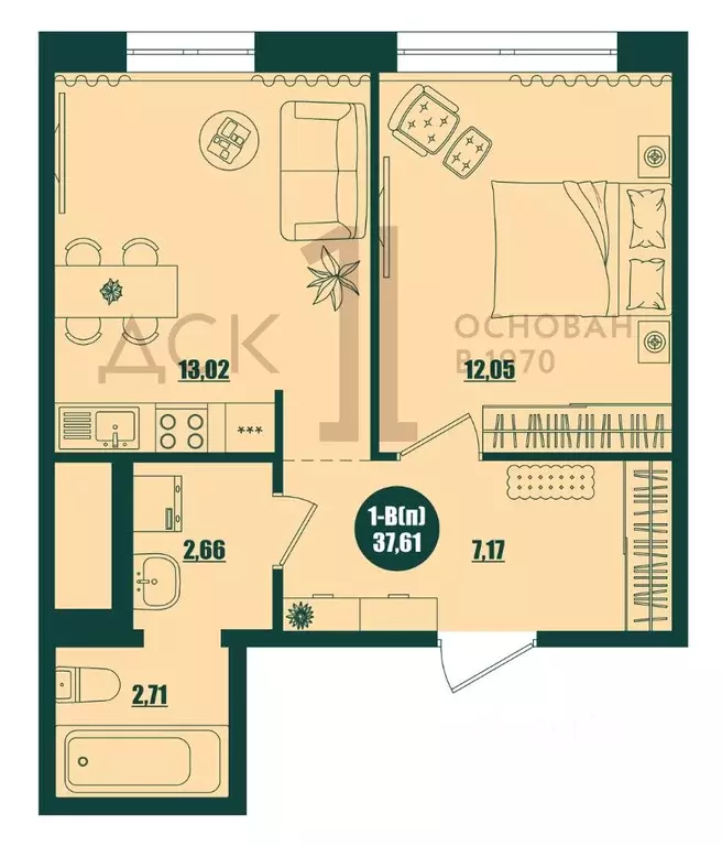 1-к кв. Ханты-Мансийский АО, Сургут 39-й мкр, Крылов жилой комплекс ... - Фото 1