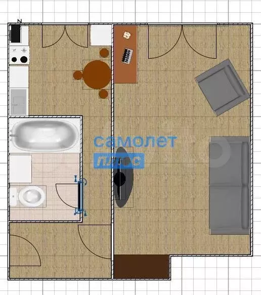 1-к. квартира, 34,5 м, 8/9 эт. - Фото 0