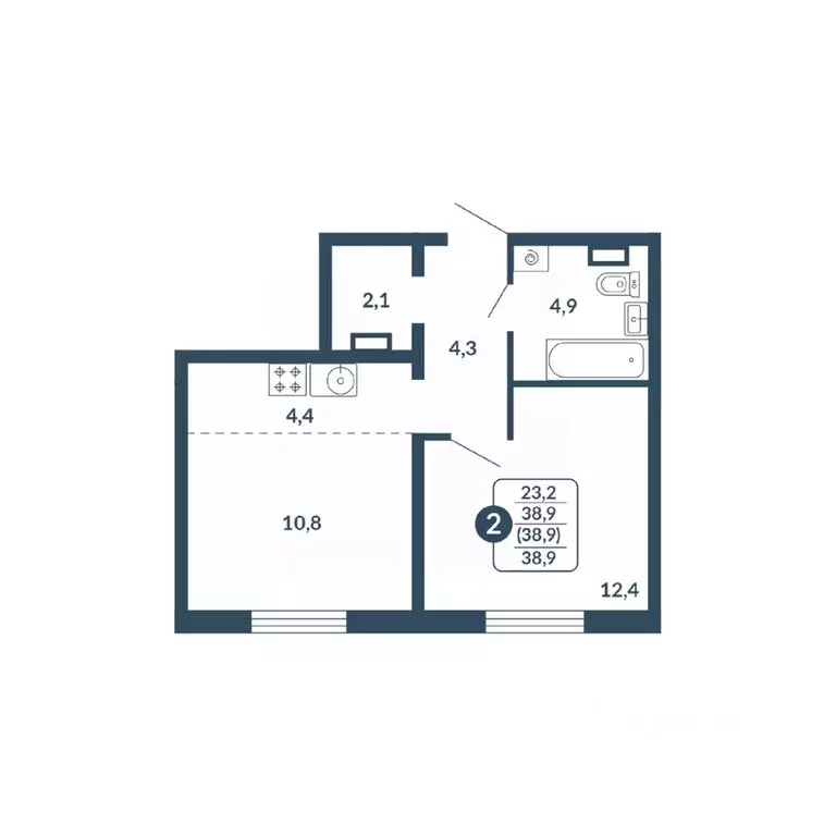 2-к кв. Кировская область, Киров Скандинавия жилой комплекс (38.9 м) - Фото 0