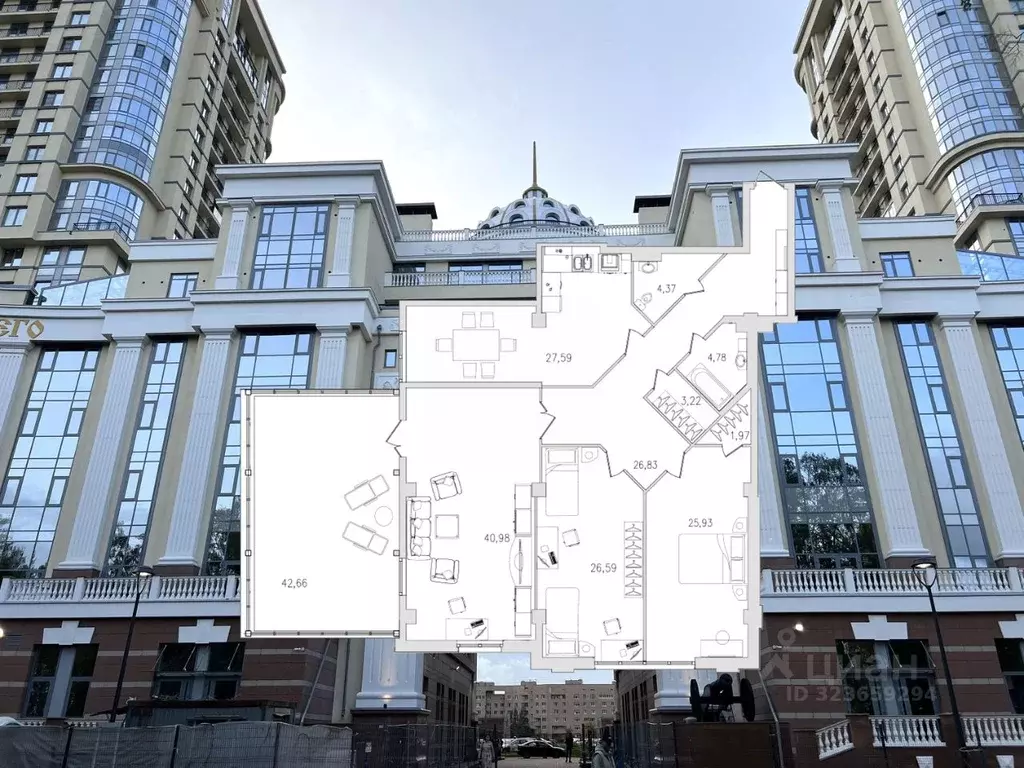 3-к кв. Санкт-Петербург Московский просп., 183-185Ак5А (202.7 м) - Фото 1