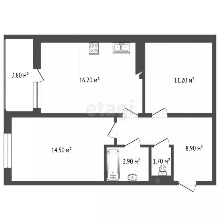 2-к кв. Ростовская область, Ростов-на-Дону ул. Вересаева, 102/1с1 ... - Фото 2