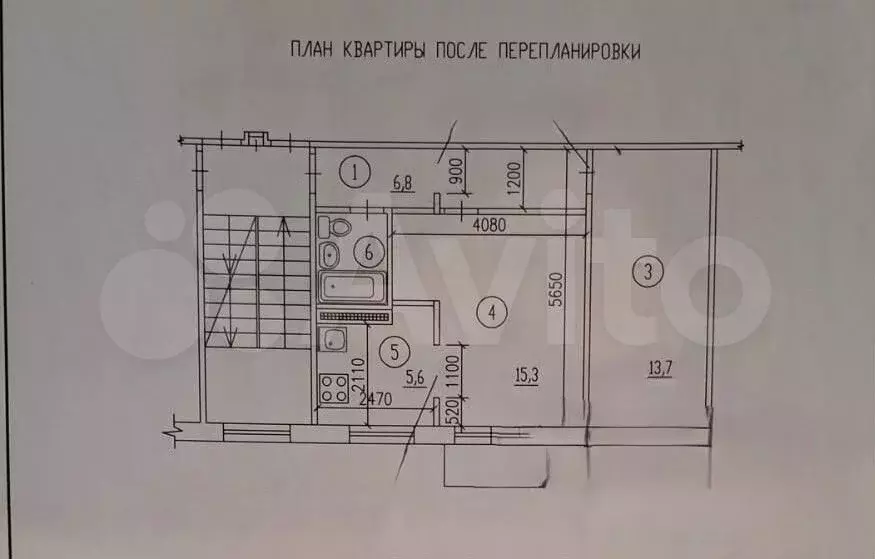 2-к. квартира, 44,4 м, 3/5 эт. - Фото 0