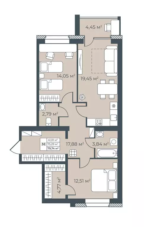3-комнатная квартира: Павловск, улица Свободы, 25к2 (79.74 м) - Фото 1