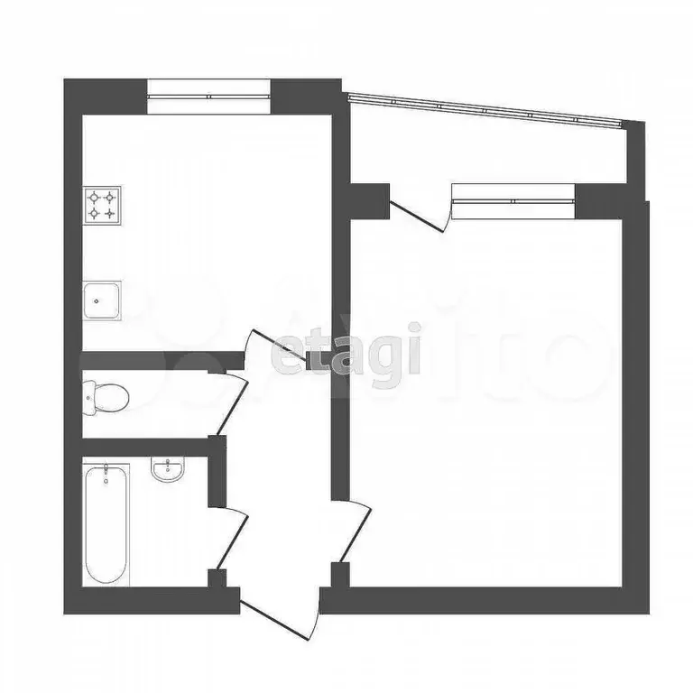 1-к. квартира, 33,8 м, 8/9 эт. - Фото 1