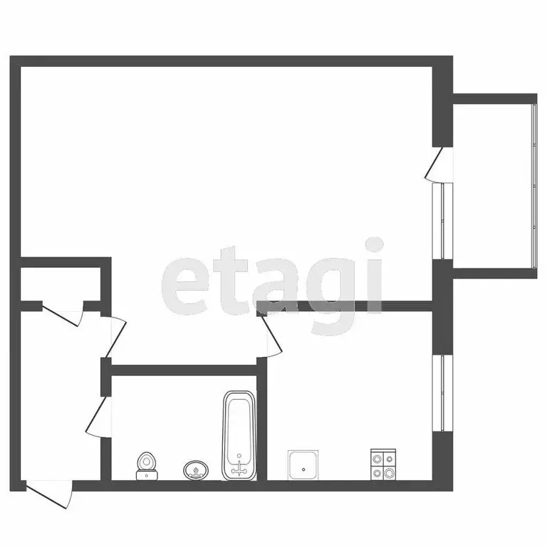 1-комнатная квартира: Тюмень, улица 50 лет ВЛКСМ, 75 (30.6 м) - Фото 1