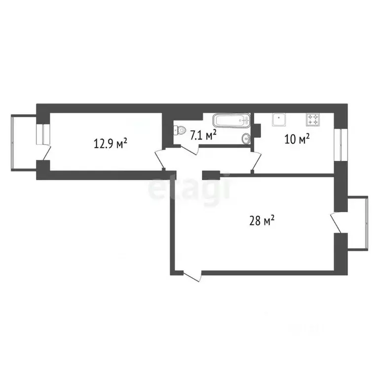 2-к кв. Красноярский край, Красноярск Транзитная ул., 58 (58.0 м) - Фото 1