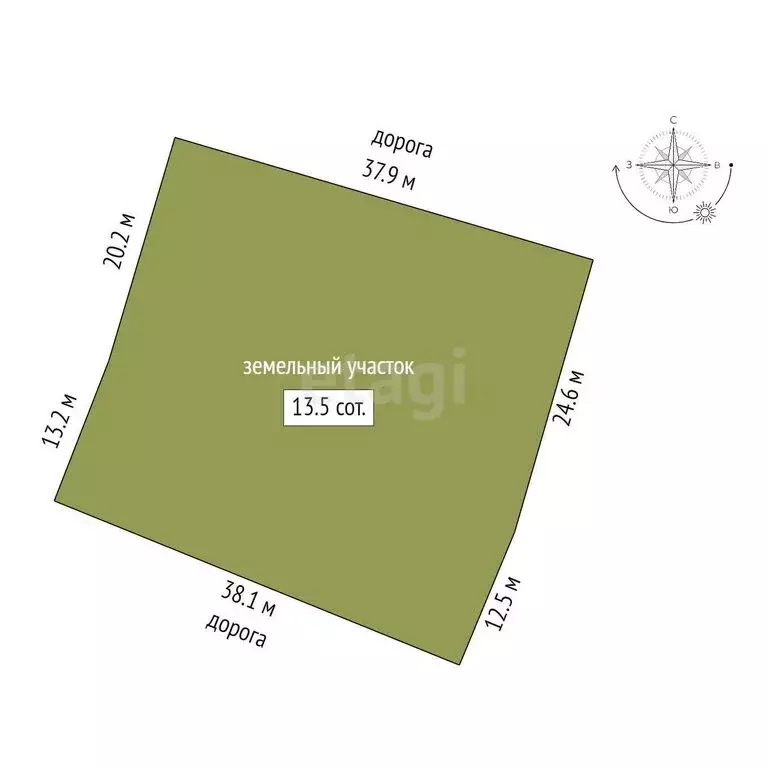 Участок в посёлок Западный, Тенистая улица (13.5 м) - Фото 0