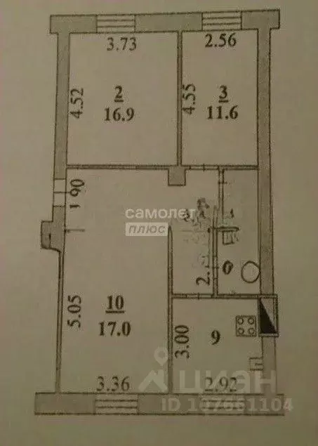 3-к кв. Липецкая область, Липецк ул. Суворова, 1 (70.0 м) - Фото 2