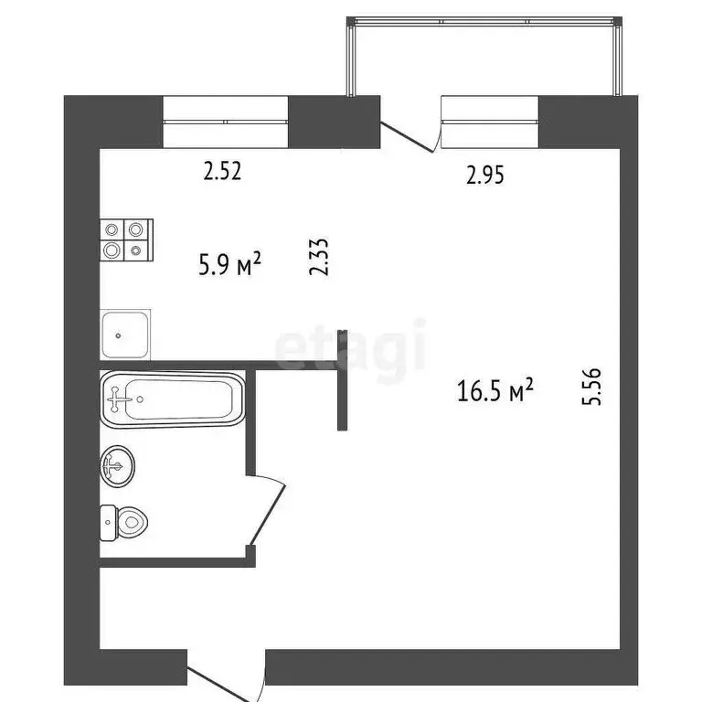 Квартира-студия: Омск, микрорайон Городок Нефтяников, улица 22 Апреля, ... - Фото 1