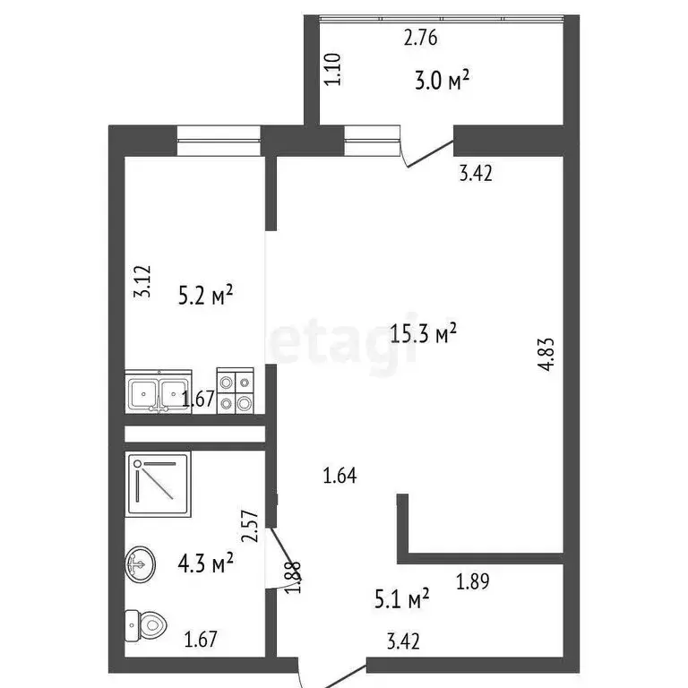 Квартира-студия: Темрюк, Дальняя улица, 30 (29.9 м) - Фото 0