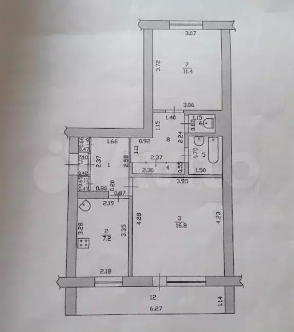 2-к. квартира, 49,5 м, 3/5 эт. - Фото 0