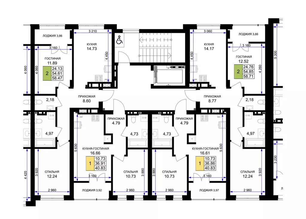 2-к кв. Калининградская область, Гурьевск Включи жилой комплекс (58.71 ... - Фото 1