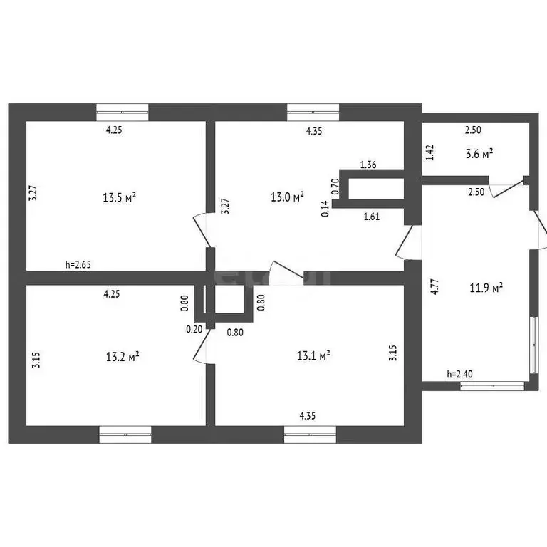 3-комнатная квартира: Нерчинск, Новая улица, 7 (68.7 м) - Фото 1