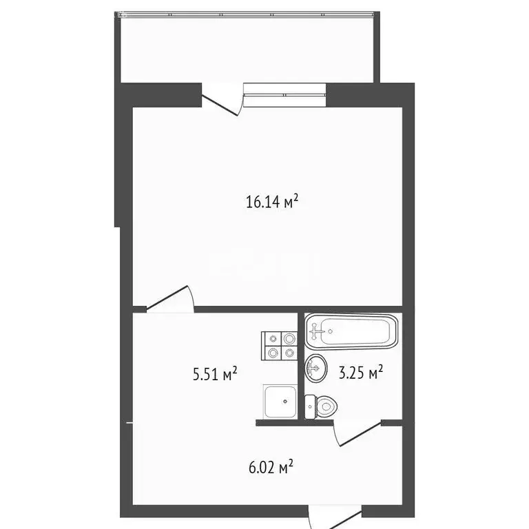 1-комнатная квартира: Борисоглебск, Дорожная улица, 50А (33.8 м) - Фото 1