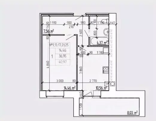 1-к кв. Костромская область, Кострома Давыдовская ул., 17 (39.8 м) - Фото 2