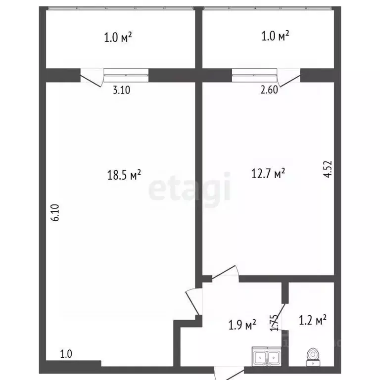 Комната Крым, Феодосия муниципальный округ, Орджоникидзе пгт пер. ... - Фото 2