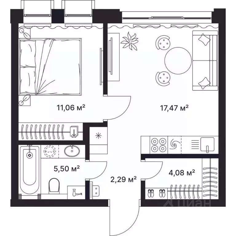 1-к кв. Владимирская область, Киржач ул. Свердлова, 10А (40.0 м) - Фото 1