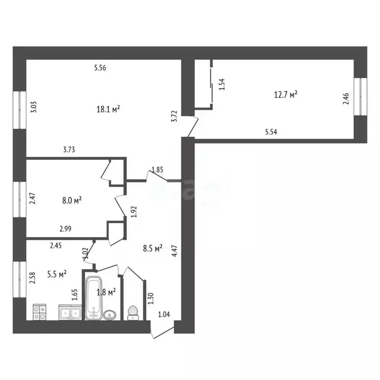 3-к кв. Свердловская область, Тугулым пгт ул. Октябрьская, 11 (57.5 м) - Фото 0