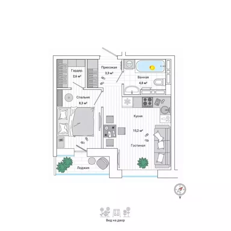 1-к кв. Приморский край, Владивосток ул. Нейбута (35.7 м) - Фото 1