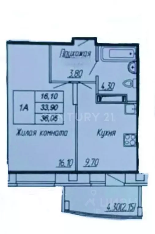 1-к кв. Чувашия, Чебоксары ул. Юрия Гагарина, 47к5 (38.2 м) - Фото 1