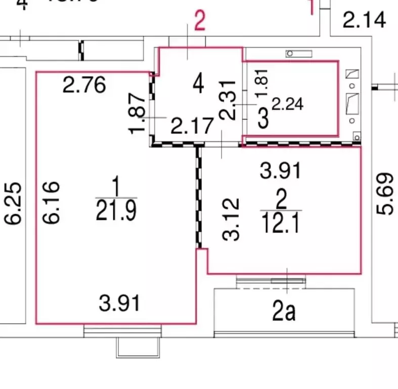 1-комнатная квартира: Москва, Амурская улица, 1Ак1 (43 м) - Фото 2