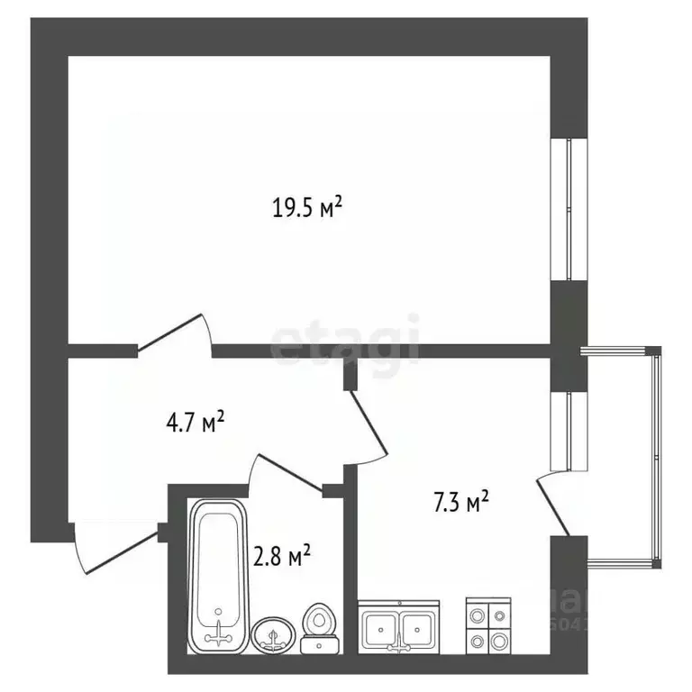 1-к кв. Севастополь ул. Генерала Жидилова, 18 (35.5 м) - Фото 2