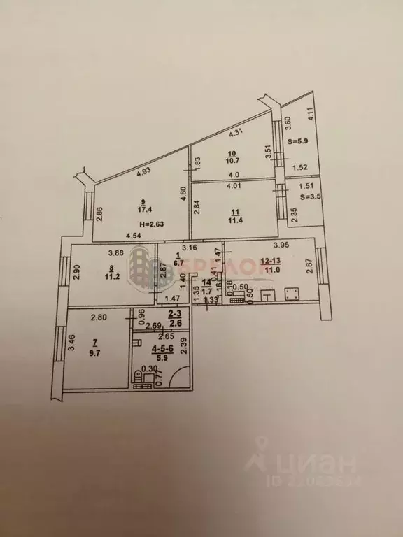 5-к кв. Ростовская область, Ростов-на-Дону ул. Зорге, 25/4 (88.3 м) - Фото 2