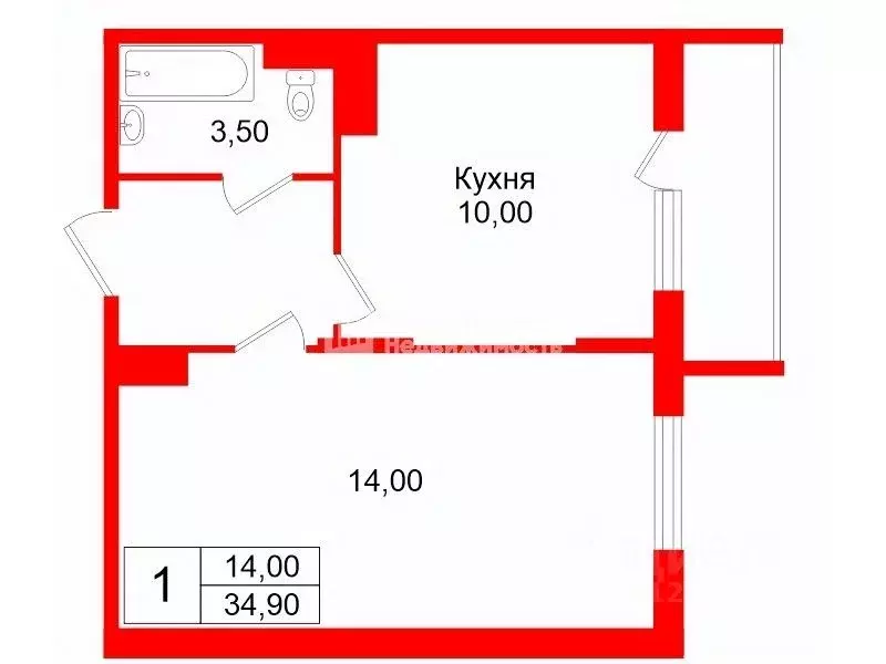 1-к кв. Ленинградская область, Кудрово г. Всеволожский район, ... - Фото 1