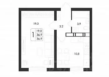 1-к кв. Воронежская область, Воронеж ул. Шидловского, 38 (36.9 м) - Фото 0