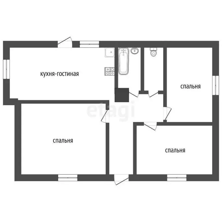 Дом в посёлок Кировский, Новая улица (67.8 м) - Фото 1