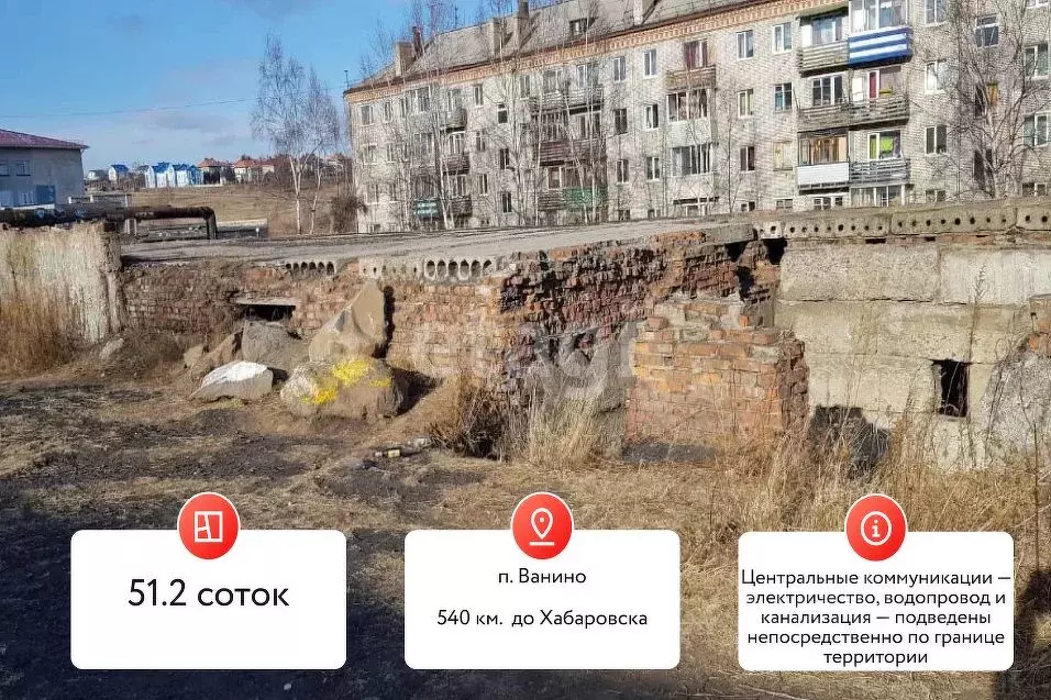 Участок в Хабаровский край, Ванино рп ул. Портовая (51.2 сот.) - Фото 1