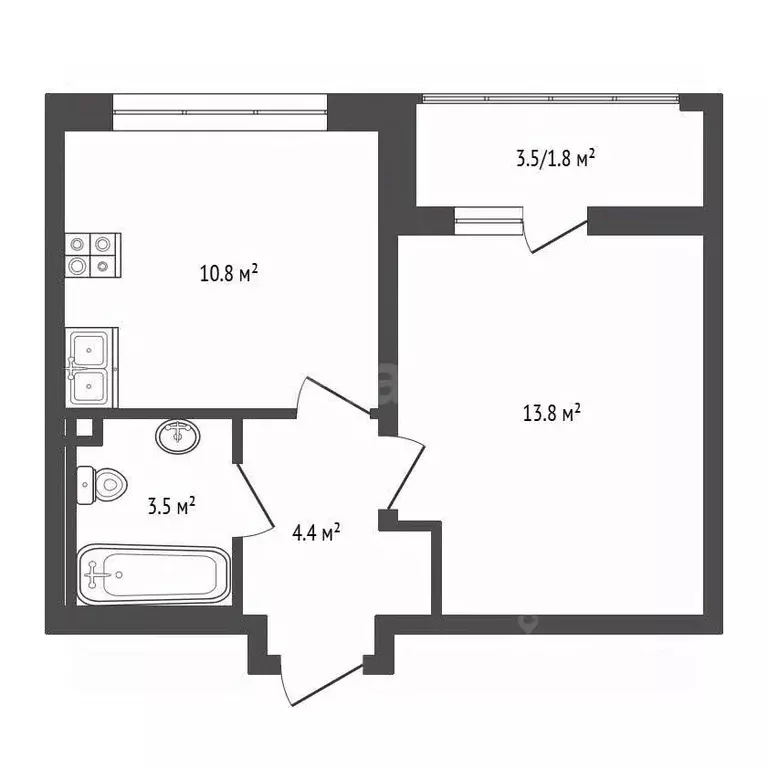 1-к кв. Московская область, Ленинский городской округ, пос. Битца ... - Фото 2