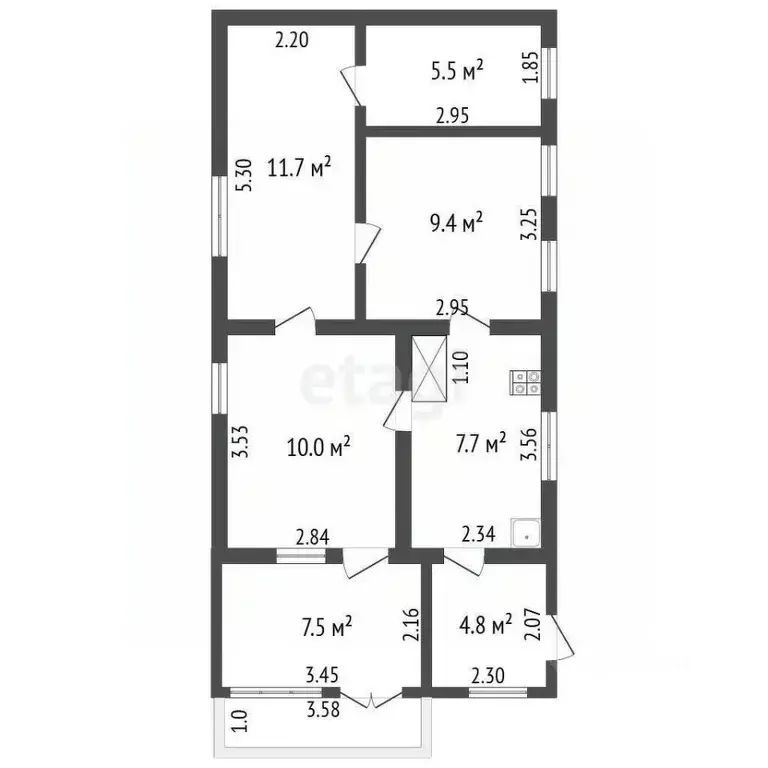 Дом в Ростовская область, Ростов-на-Дону Парусный пер. (60 м) - Фото 1