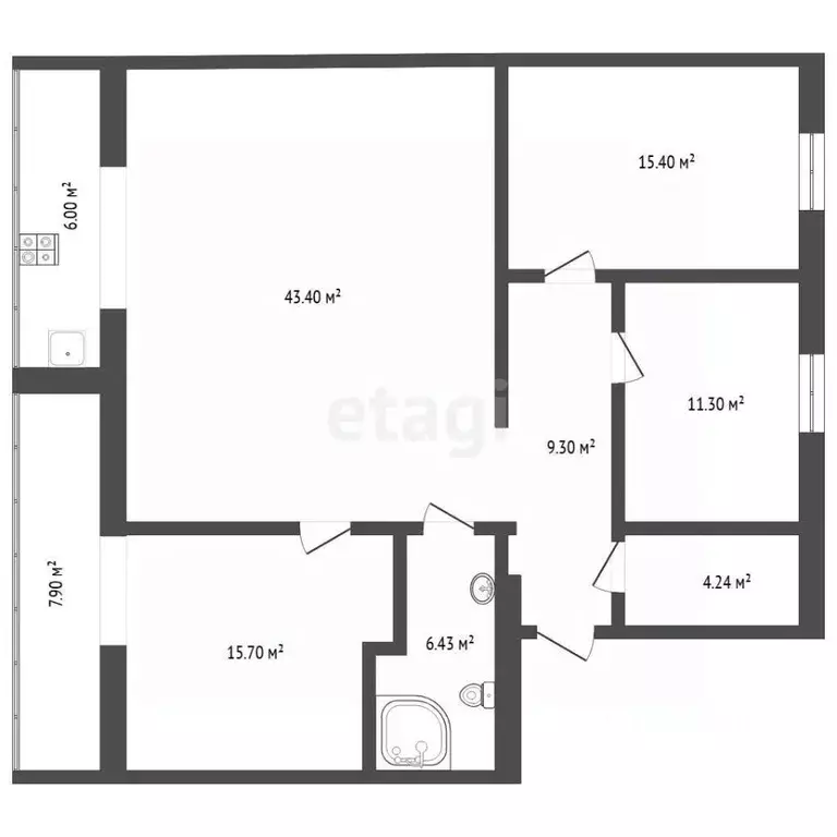 3-к кв. Тюменская область, Тюмень Мельничная ул., 83 (122.7 м) - Фото 2