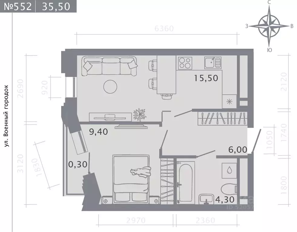 1-к кв. Татарстан, Казань Первомайский жилмассив, Оригана жилой ... - Фото 0