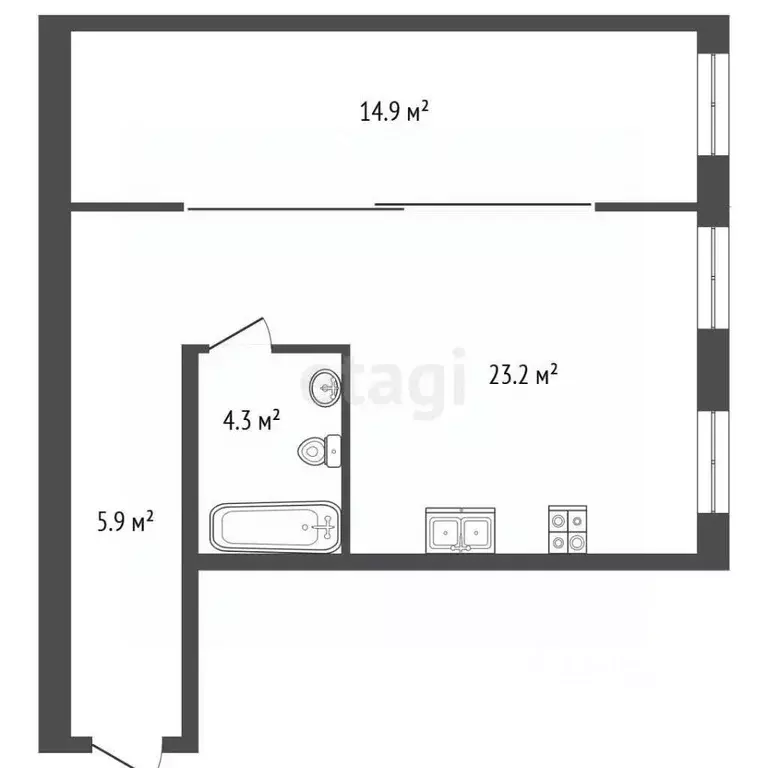 Студия Санкт-Петербург 8-я Васильевского острова линия, 19 (48.3 м) - Фото 2