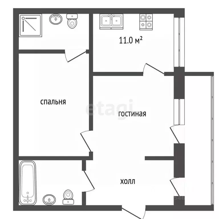 2-к кв. Крым, Ялта муниципальный округ, Кореиз пгт ул. Южная, 68 (80.0 ... - Фото 2