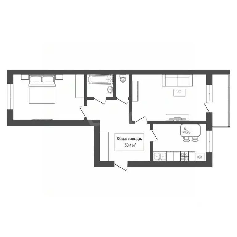 2-к кв. Алтай, Горно-Алтайск Коммунистический просп. (50.4 м) - Фото 2