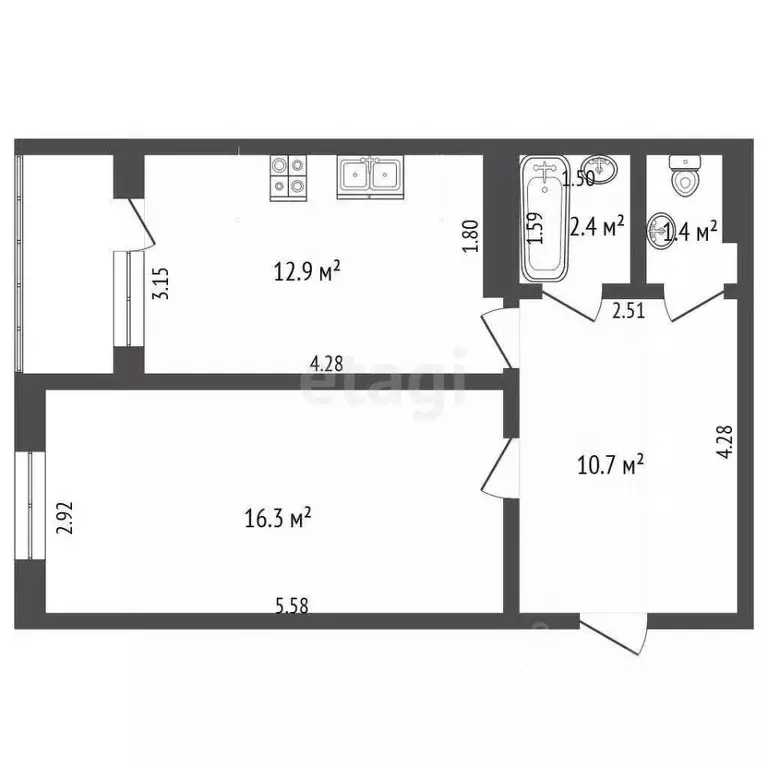 2-к кв. Саха (Якутия), Якутск Якутская ул., 2/15 (62.1 м) - Фото 2
