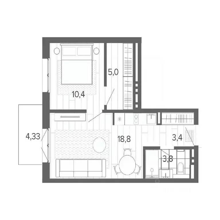 2-к кв. Алтайский край, Барнаул тракт Змеиногорский, 35Б (45.73 м) - Фото 0