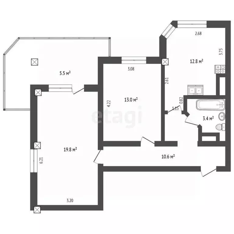 2-к кв. Севастополь просп. Победы, 2А (70.9 м) - Фото 2