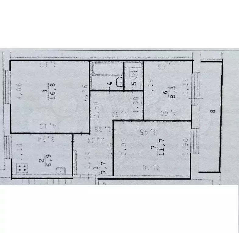 3-к. квартира, 57 м, 4/5 эт. - Фото 0