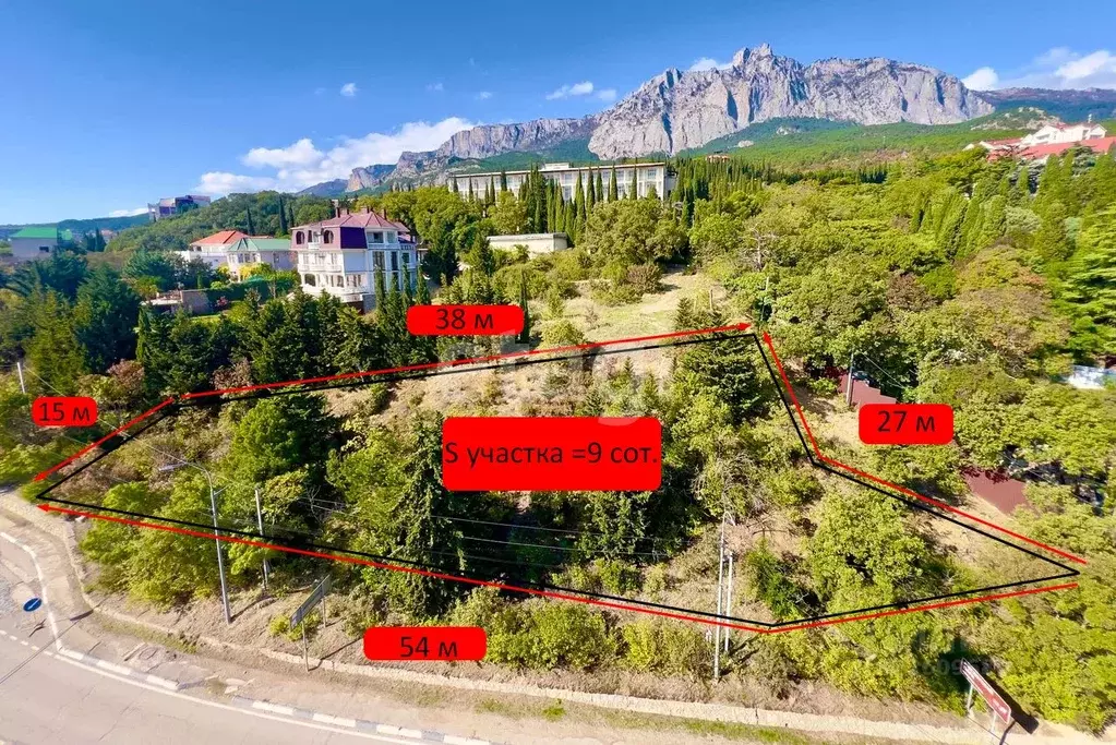 Участок в Крым, Ялта муниципальный округ, Кореиз пгт ш. Кореизское ... - Фото 1