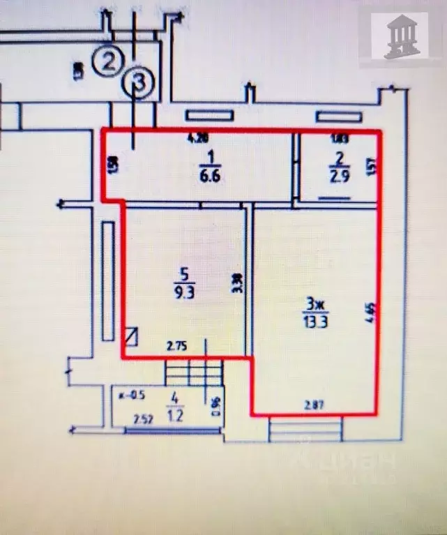 1-к кв. Калининградская область, Калининград ул. Олега Кошевого, 26 ... - Фото 2